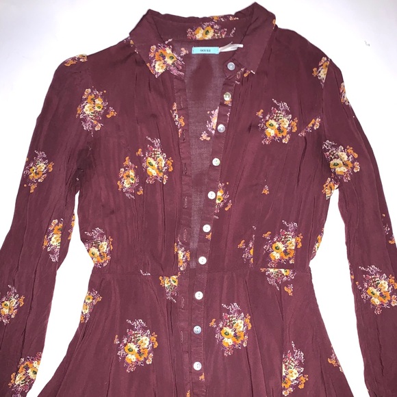 Floral button up mini dress - Picture 2 of 3